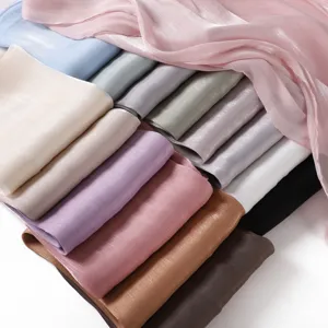 Solid color island satin wrinkled shiny scarf soft draping long shawl for women summer