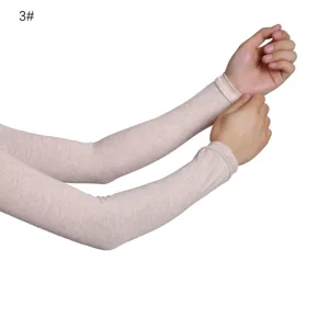 Solid color modal arm sleeves breathable elastic sun protection arm covers for women outdoor