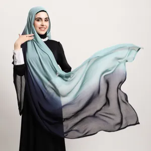 Foulard hijab long en coton modal dégradé pour femmes doux léger large accessoire