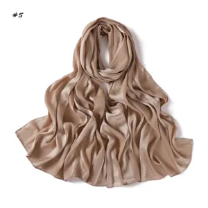 Soft satin silk long scarf with jacquard leopard stripes, breathable women's hijab shawl.