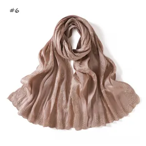 Fashion pine branch sequin embroidered lace scarf lightweight breathable shawl for women