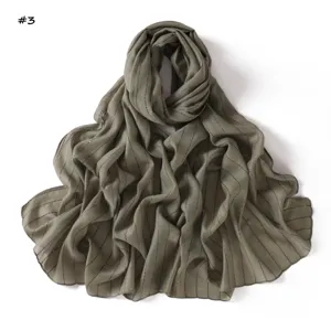 Lightweight grey-green long scarf shawl for women with colorful sequin stripe details.
