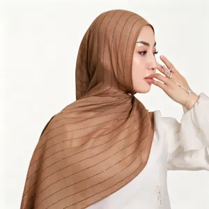 Women Lightweight Metallic Sequin Striped Scarf Casual Long Shawl Head Wrap Versatile Fashion Neck Scarf
