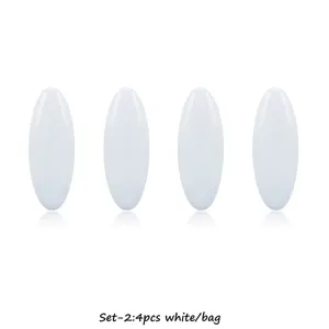 Weisse ovale Kopftuchnadeln Schal Clips Sicherheit Feste Nadeln Set mit 4 Stueck fuer Kleidung.