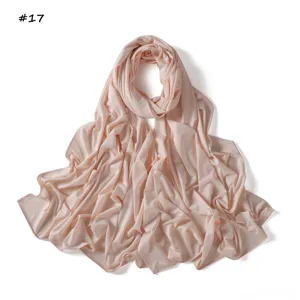 Pañuelo hijab liso de jersey líquido elástico, bufanda suave y transpirable para mujer.