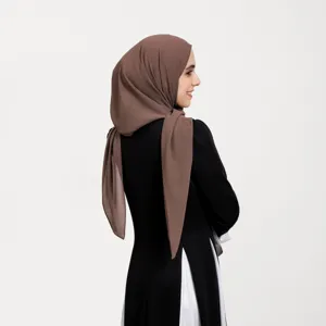 Hijab en mousseline uni de haute qualité foulard léger et doux confortable femmes