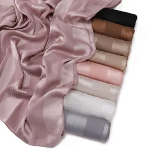 Satin silk jacquard leopard long scarf breathable soft women fashion shawl and headscarf