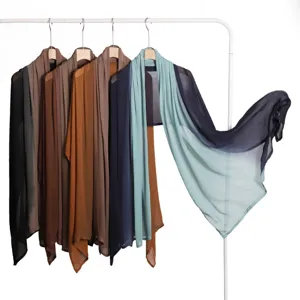 Écharpe longue en modal dégradé doux coton lin châle femmes foulard polyvalent