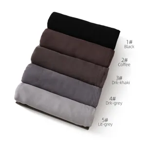 Modal cotton solid color long scarf hijab wrap detail view with five different color options.