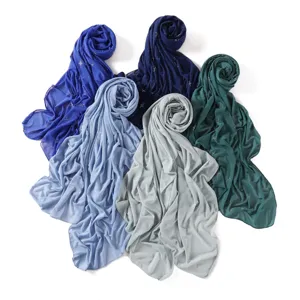 Solid color meteor hot drill elastic mesh long scarf, soft and breathable hijab shawl.