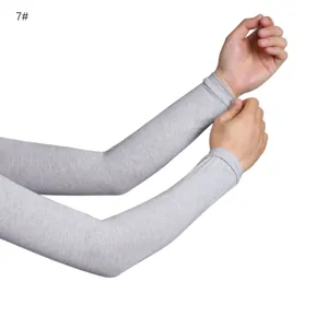 Solid color modal arm sleeves detail view showing breathable elastic fabric and comfortable fit.
