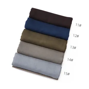 Solid color modal rayon wide long scarf detail view, soft and breathable fabric variant.