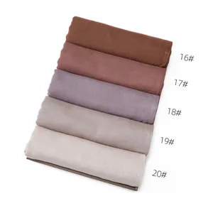 Solid color modal long scarf retro soft breathable women shawl hijab color variant display