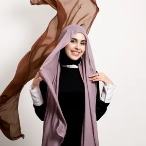 Elegant solid color modal hijab scarf for women, breathable lightweight rayon shawl headwrap.