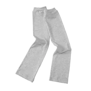 Grey heather knit arm sleeves detail showing soft breathable texture and elastic fabric.