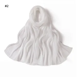 Solid white shiny satin long scarf for women, soft draped shawl and elegant head wrap.