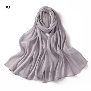 Solid color shiny satin scarf, soft draping long shawl, elegant summer women headscarf.