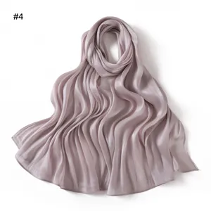Solid color wrinkled shiny satin scarf, soft draping long scarf for women summer shawl #4