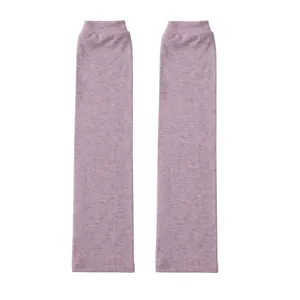 Detailed view of breathable modal heather arm sleeves, elastic solid color sun protection cuffs.