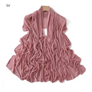 Pink mesh rhinestone scarf breathable lightweight draped shawl for women summer stylish neckwear