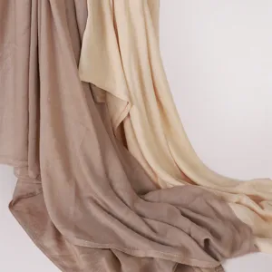 Soft modal rayon long scarf detail, breathable wide shawl and hijab in classic solid colors.