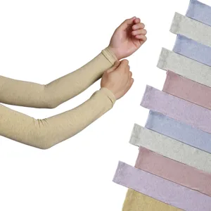 Solid Color Knitted Arm Sleeves Sun Protection Breathable Modal Sleeve Arm Warmers For Women Daily Outdoor Wear