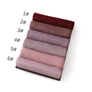 Sciarpa lunga in chiffon brillante tinta unita elegante scialle con perle lucide donna