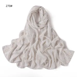 Elegant floral chiffon scarf for women, lightweight draped long scarf with chic stripe design.