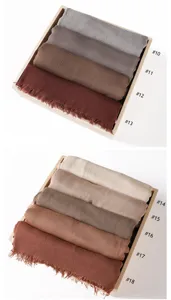 Foulard femme uni plissé franges châle léger respirant mode écharpe casual chic