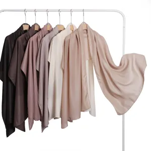 Schimmernder Chiffon Langschal für Damen, elegantes einfarbiges glänzendes Tuch und Stola.