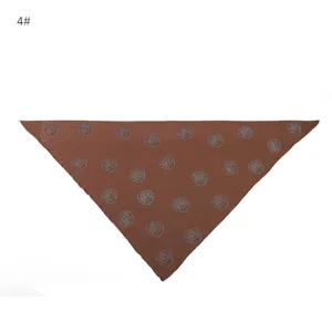 Brown rhinestone triangular scarf modal shawl fashion head wrap elegant neckerchief accessory