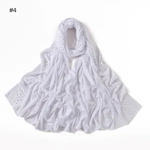 Solid color elastic mercerized cotton white rhinestone starry scarf soft breathable