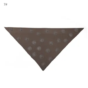 Brown modal rhinestone triangle scarf shawl women versatile soft mercerized cotton head wrap.