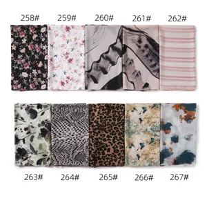 Écharpe mousseline imprimé floral léopard doux respirant léger long foulard femme