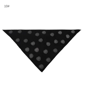 Black rhinestone camellia triangular scarf modal soft head wrap detail view style