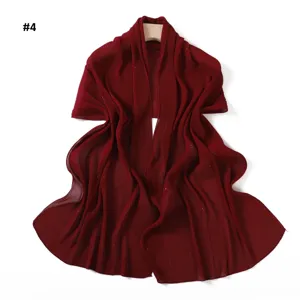 Burgundy pleated glitter chiffon shawl detail, textured fabric, soft and breathable drape.