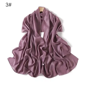 Sciarpa lunga in chiffon tinta unita e lucida da donna, elegante scialle luminoso e morbido.