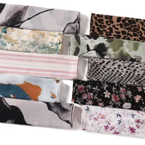 Foulard en mousseline avec imprimé floral léopard, écharpe longue douce et respirante.