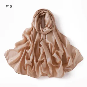 Lange kunstzijde gekreukte strass sjaal hijab hoofddoek omslagdoek voor de dames.