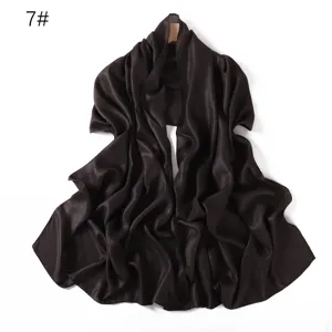 Sciarpa lunga in chiffon perlescente lucido tinta unita elegante scialle da donna accessorio moda