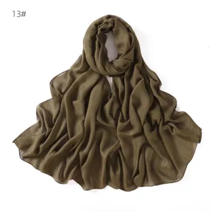 Solid color modal cotton linen scarf, lightweight breathable thin shawl for women daily wear.