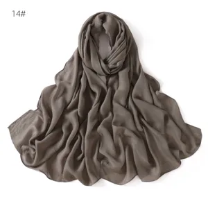 Simple solid color modal linen scarf lightweight breathable hijab comfortable everyday wrap