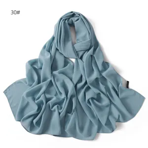 Einfarbiges Chiffon Kopftuch, leichtes, atmungsaktives langes Tuch für Damen im Alltag.