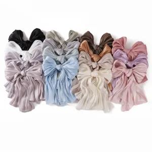 Solid color satin pleated shiny long scarf, soft and draping women summer hijab shawl.
