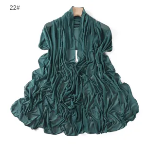 Dark green rhinestone elastic mesh scarf, breathable draped shawl, elegant head wrap accessory.