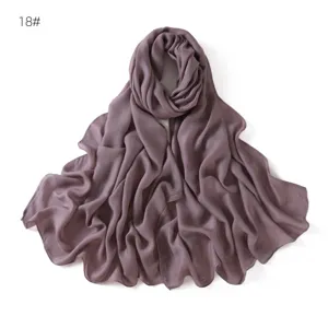 Detail of the solid color modal linen scarf showing soft texture, lightweight and breathable fabric.