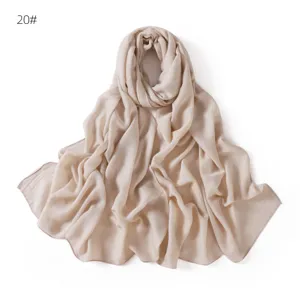 Plain lightweight modal linen scarf, soft breathable casual shawl for daily wear style.