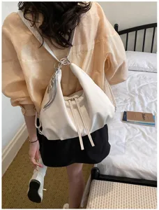 Sac a dos polyvalent femme grande capacite sac d'epaule blanc elegant sac quotidien de voyage