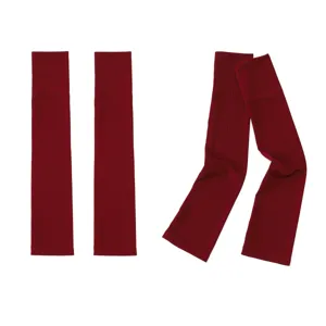 Solid color ribbed ice silk arm sleeves detail view, breathable elastic sun protection arm cover.