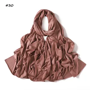 Pañuelo hijab de jersey líquido liso, bufanda larga elástica suave y transpirable mujer.